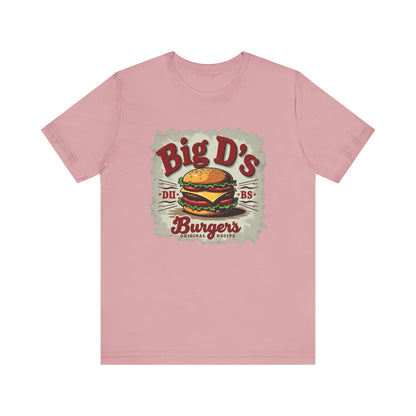 Big D's Burgers Unisex Jersey Tee - Fun Foodie Shirt, Casual Wear, Burger Lover Gift, Retro Fast Food T-Shirt, Summer BBQ Fashion - Psychonaut Swag