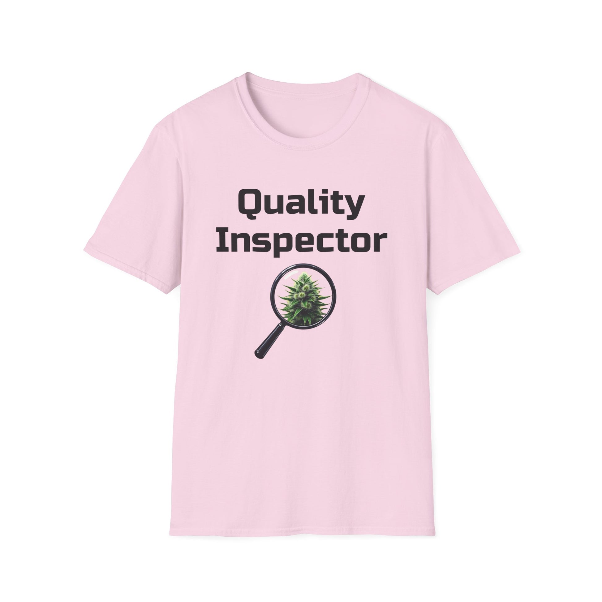 Quality Inspector, Canabis Magnified, Unisex Softstyle T-Shirt, Funny T-Shirt, Gift for Inspectors, Plant Lover Shirt, Unique Graphic Tee, Casual Wear - Psychonaut Swag
