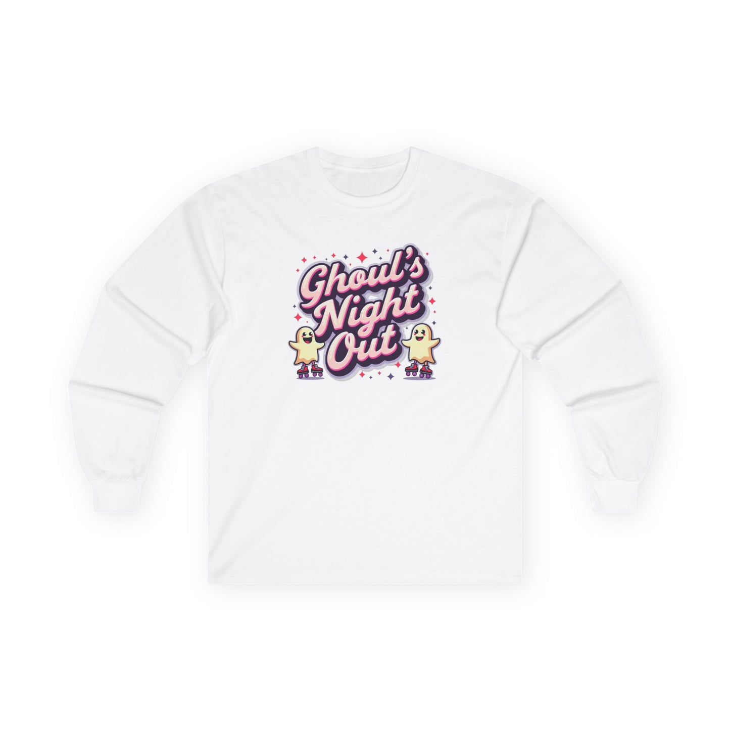 Ghoul's Night Out Long Sleeve Tee — Cute Halloween Ghost Graphic Shirt