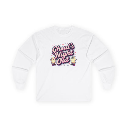 Ghoul's Night Out Long Sleeve Tee — Cute Halloween Ghost Graphic Shirt