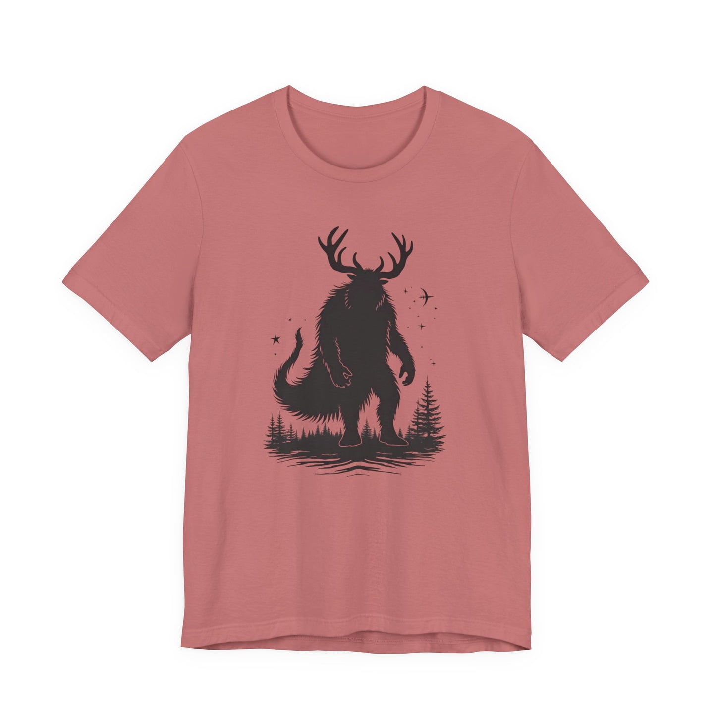 Krampus Squatch T-Shirt — Deer-Antlered Sasquatch Graphic Tee