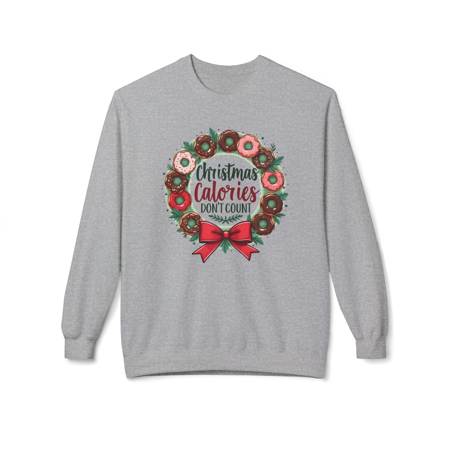 Christmas calories don’t count, Unisex Midweight Softstyle Fleece Crewneck Sweatshirt