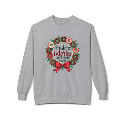 Christmas calories don’t count, Unisex Midweight Softstyle Fleece Crewneck Sweatshirt