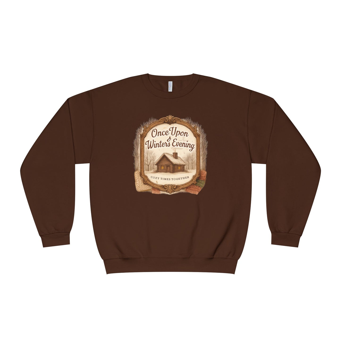 Once Upon a Winter's Cabin, Evening Sweatshirt — Cozy Vintage Holiday Crewneck