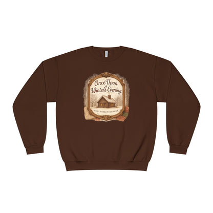 Once Upon a Winter's Cabin, Evening Sweatshirt — Cozy Vintage Holiday Crewneck