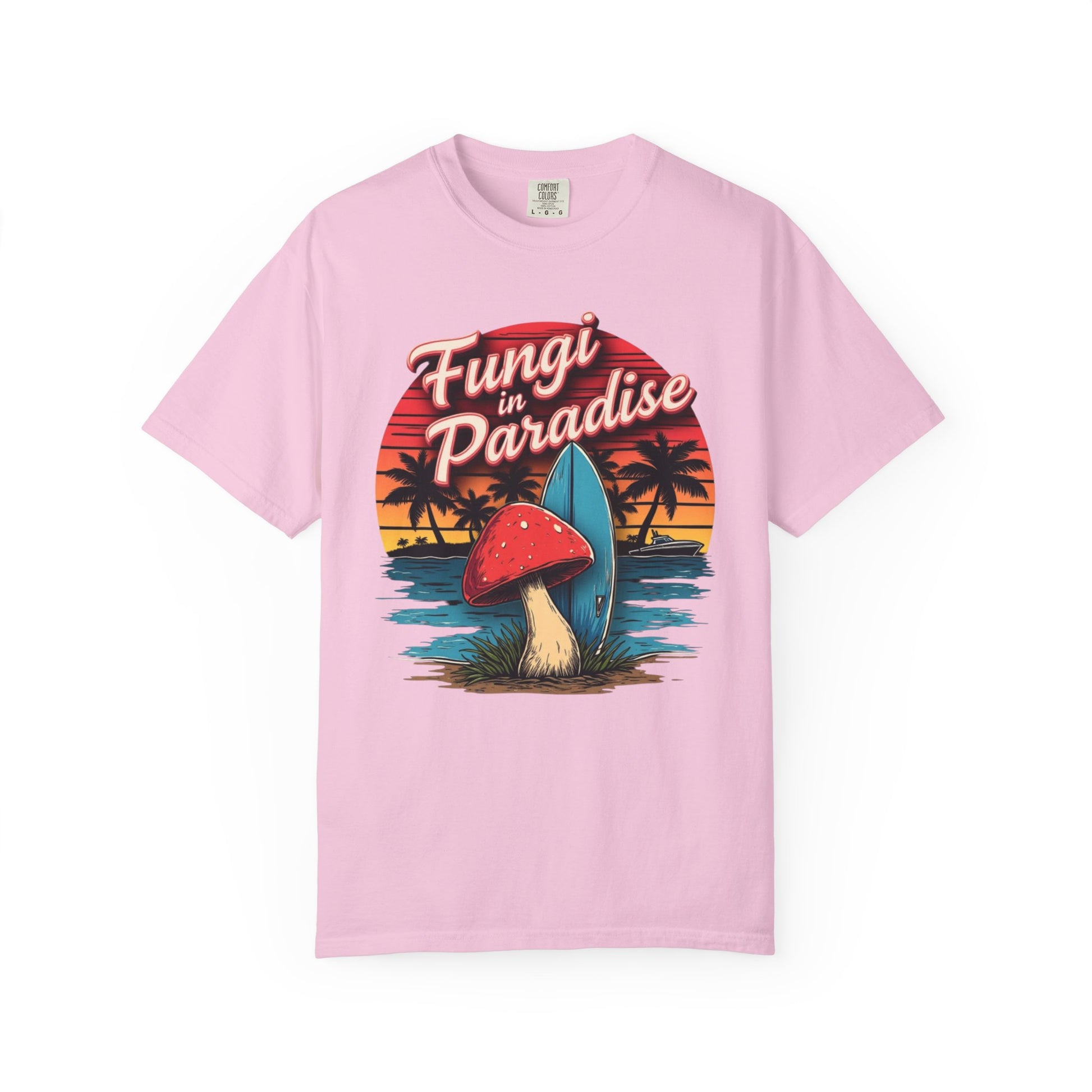 Fungi in Paradise Design, Relaxed Tee, Vintage Style Shirt, Gift for Nature Lovers, Eco-Friendly Apparel - Psychonaut Swag