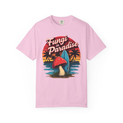 Fungi in Paradise Design, Relaxed Tee, Vintage Style Shirt, Gift for Nature Lovers, Eco-Friendly Apparel - Psychonaut Swag