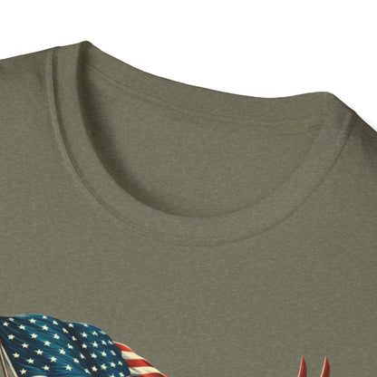 Patriot Riding Eagle, Graphic Tee - Unisex T-Shirt, Eagle Design, 4th of July Shirt, Independence Day Apparel, Festival Wear, Gift for Patriots - Psychonaut Swag