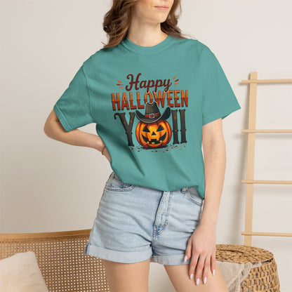 Halloween T-Shirt — "Happy Halloween You" Pumpkin Witch Graphic
