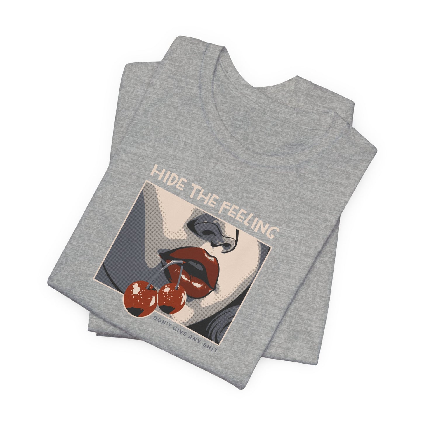 Hide the feelings, Cherry Lips, Unisex Jersey Short Sleeve Tee