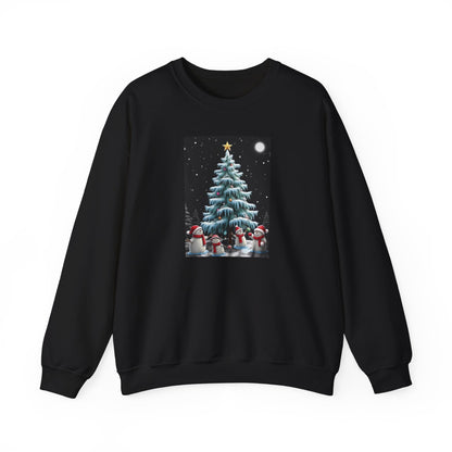 Christmas Snowman Tree Sweatshirt — Festive Holiday Crewneck