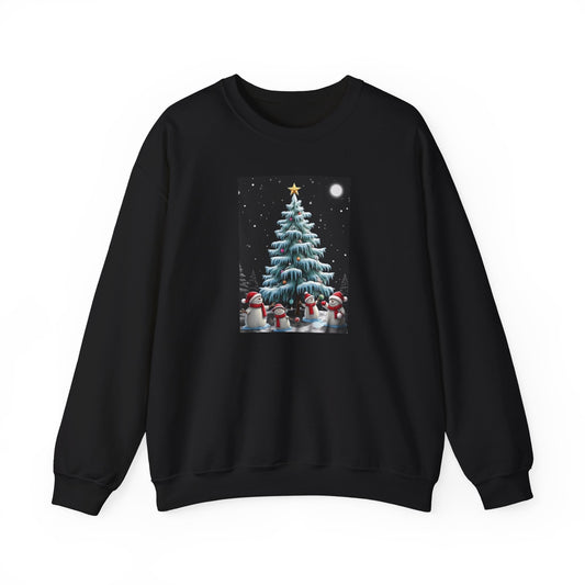 Christmas Snowman Tree Sweatshirt — Festive Holiday Crewneck