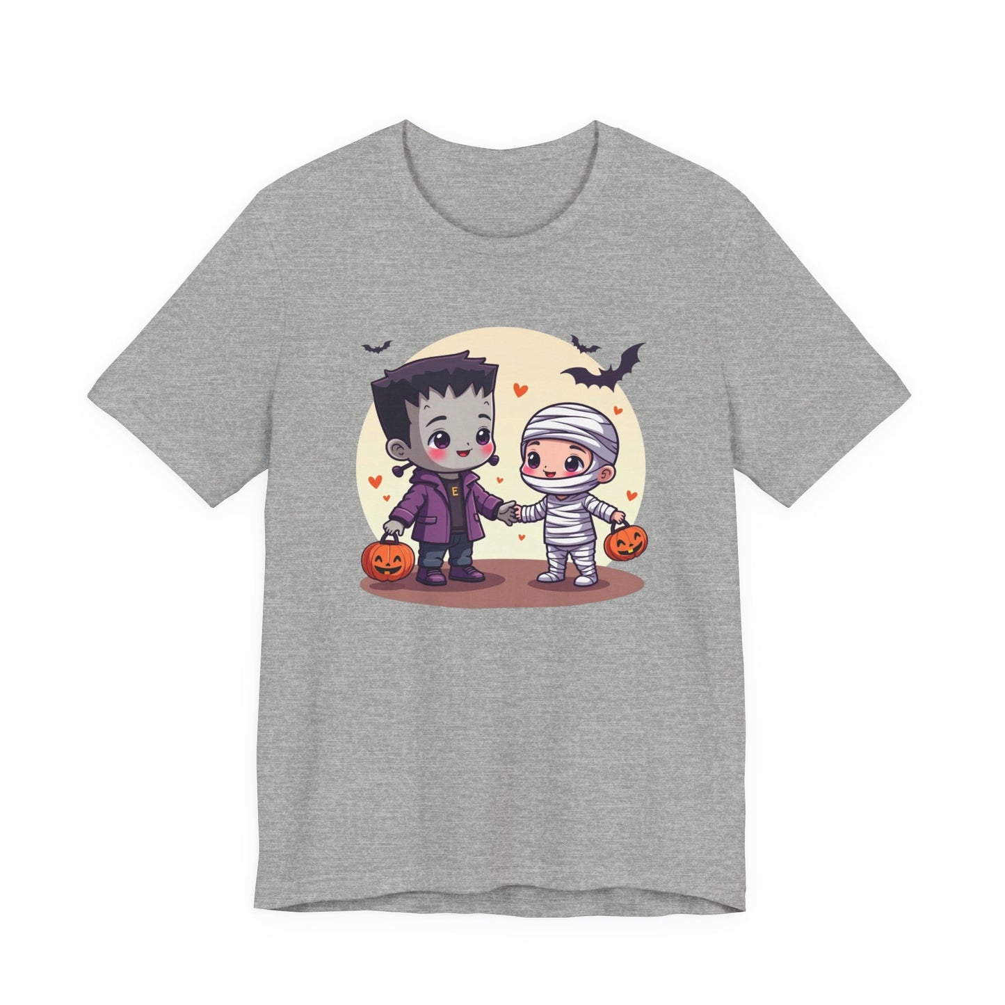 Cute Halloween Kids Tee — Frankenstein & Mummy Trick-or-Treat Graphic Shirt