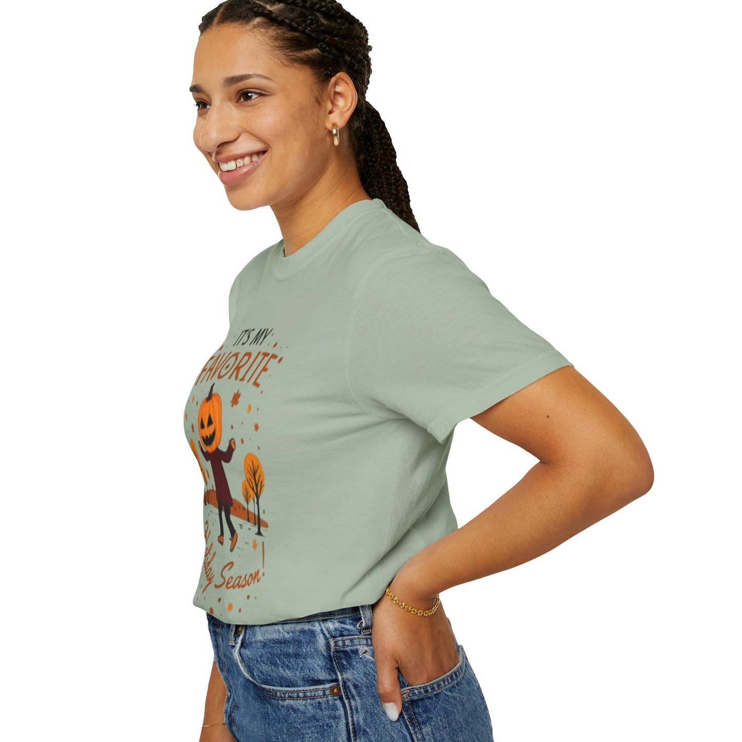 Halloween Pumpkin Head T-Shirt — "It's My Favorite Holiday Season!"