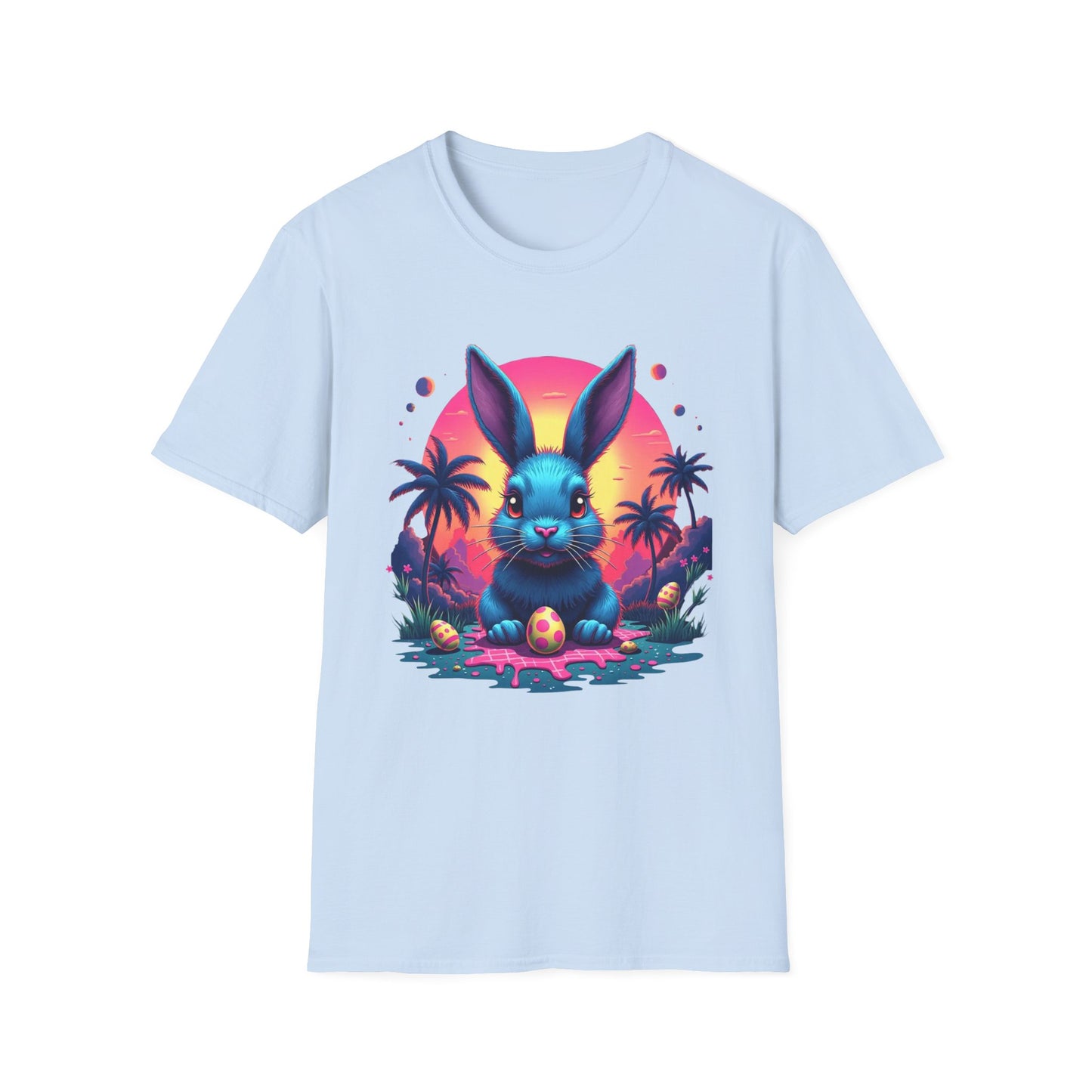Easter Bunny Neon Sunset, unisex T-Shirt