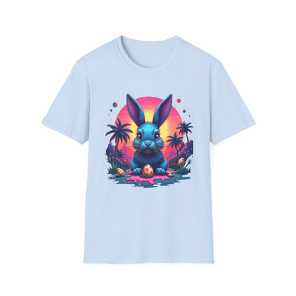 Easter Bunny Neon Sunset, unisex T-Shirt