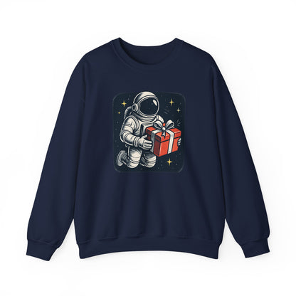 Astronaut holding Gift,  Unisex Heavy Blend™ Crewneck Sweatshirt