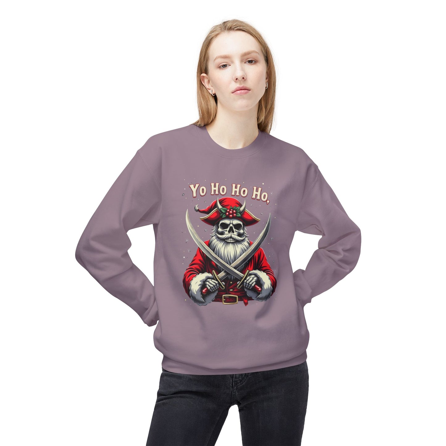 Pirate Christmas, Shiver Season, Unisex Midweight Softstyle Fleece Crewneck Sweatshirt