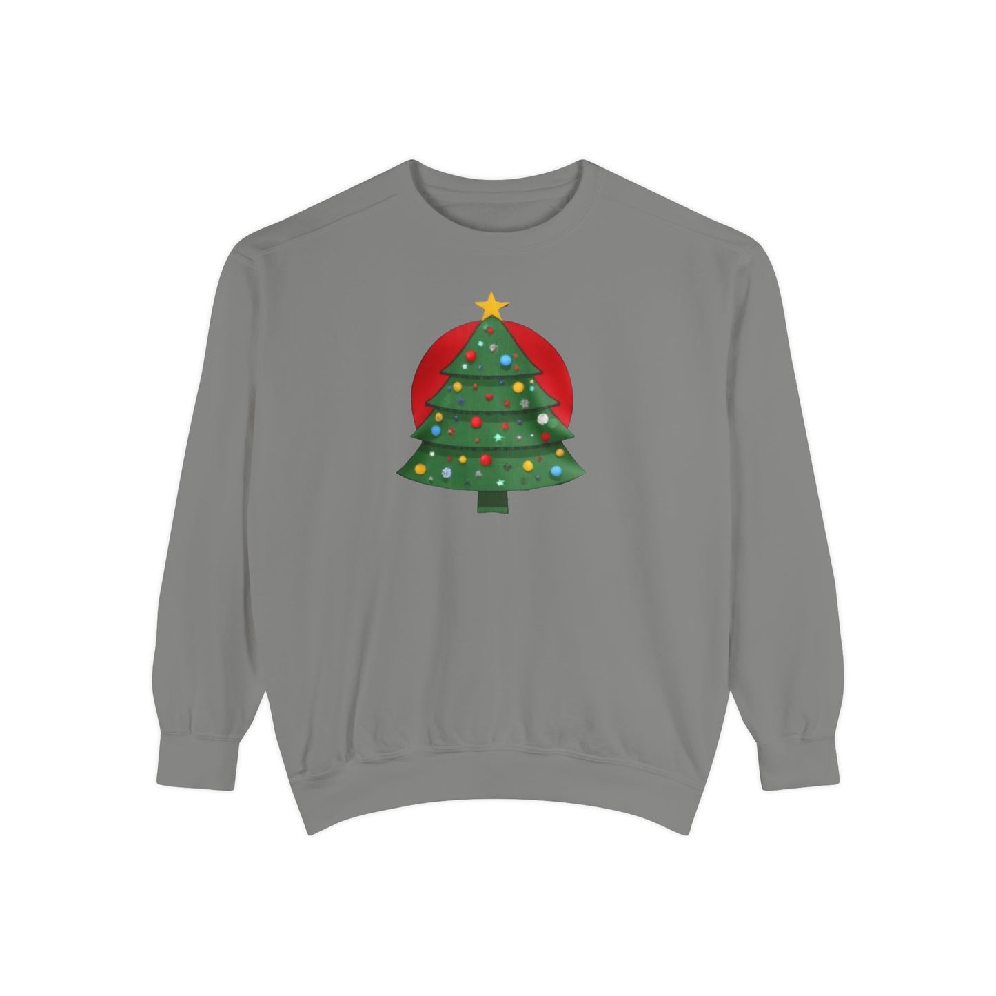 Christmas Tree Sweater, Unisex Garment-Dyed Sweatshirt