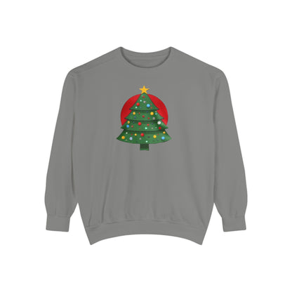 Christmas Tree Sweater, Unisex Garment-Dyed Sweatshirt