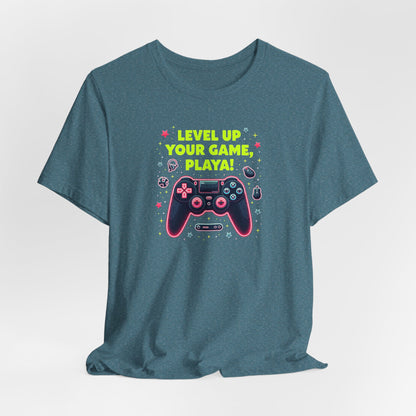 Level Up Your Game Playah! Gaming T-Shirt — Retro Controller Design