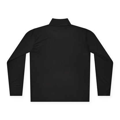 Sports Massage, Quarter-Zip Pullover — Vintage Fishing Badge Logo