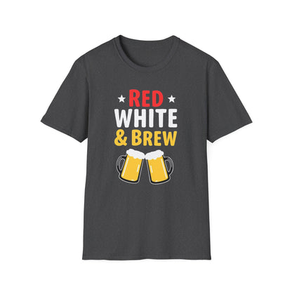 Red White & Brew Shirt, Gift for Dad, Fourth of July Apparel, BBQ Party Wear - Psychonaut Swag