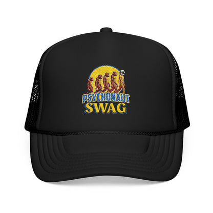 Psychonaut swag small biz, Trucker Hat, Retro Snapback Cap for Festivals, Embroidered Swag for Psychonauts, Perfect Gift for Music Lovers