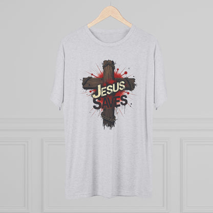 Jesus Saves Cross Tee — Christian Faith Graphic T-Shirt