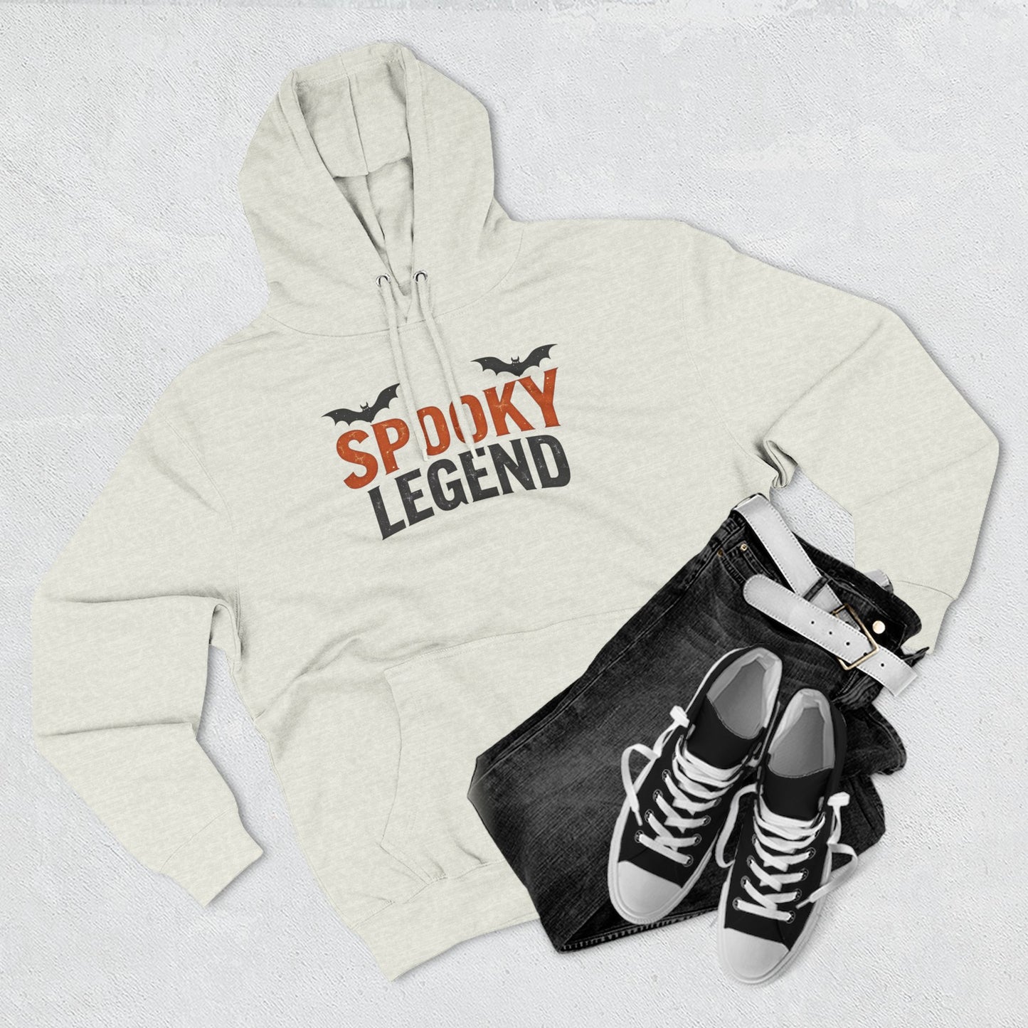 Spooky Legend Hoodie — Halloween Bat Graphic Fleece Sweatshirt