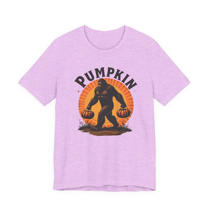 Pumpkin Bigfoot T-Shirt – Unisex Harvest Tee for Fall, Halloween, Autumn Celebrations, Gift for Nature Lovers, Casual Wear