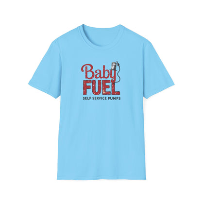Baby Fuel, Vintage PumpThemed Unisex T-Shirt, Funny Baby Fuel Shirt, Gift for Car Lovers, Automotive Tee, Casual Everyday Wear - Psychonaut Swag