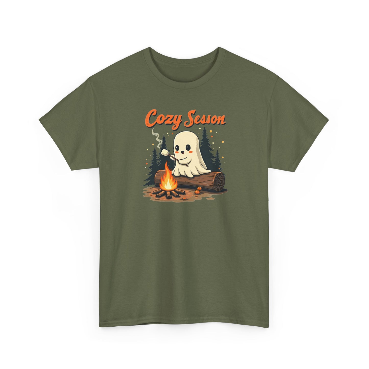 Cozy Season Tee — Cute Ghost Campfire Halloween T-Shirt