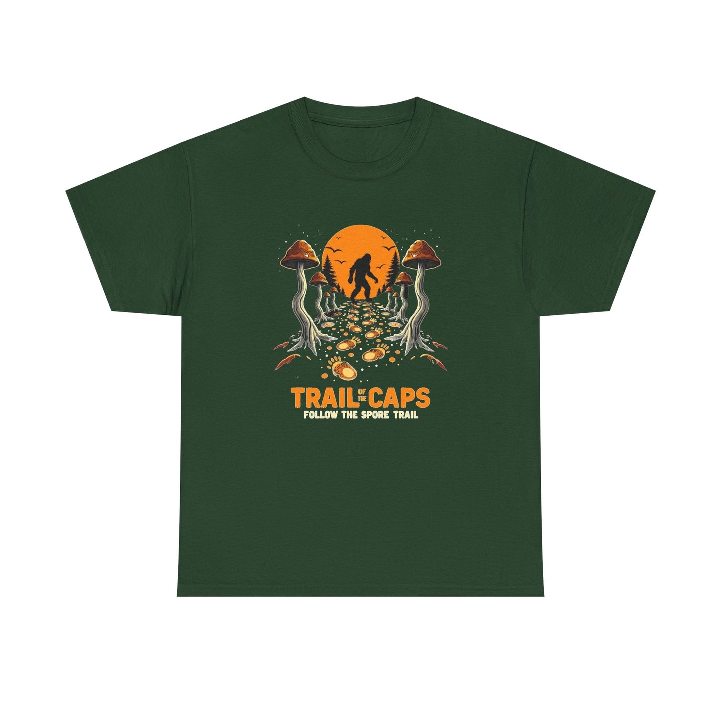 Trailcaps Mushroom Tee — “Follow the Spore Trail” Forest Adventure Shirt