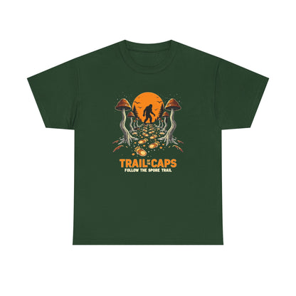 Trailcaps Mushroom Tee — “Follow the Spore Trail” Forest Adventure Shirt