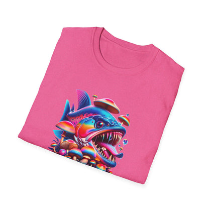 Piranha with Shrooms, Unisex Softstyle T-Shirt - Psychonaut Swag