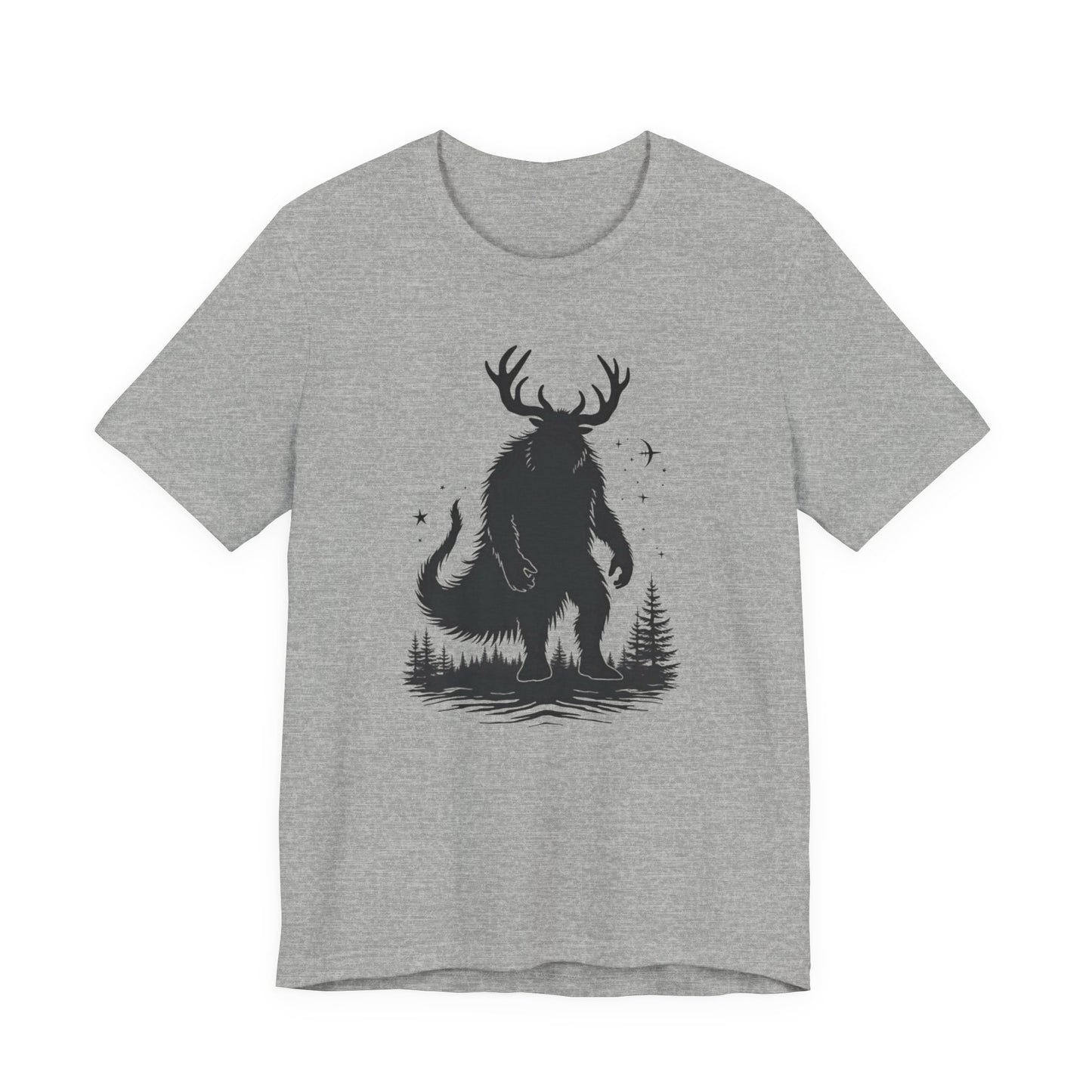 Krampus Squatch T-Shirt — Deer-Antlered Sasquatch Graphic Tee