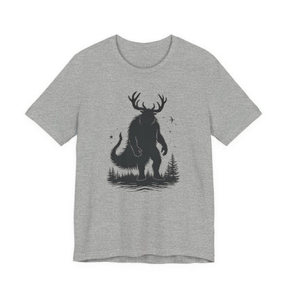 Krampus Squatch T-Shirt — Deer-Antlered Sasquatch Graphic Tee