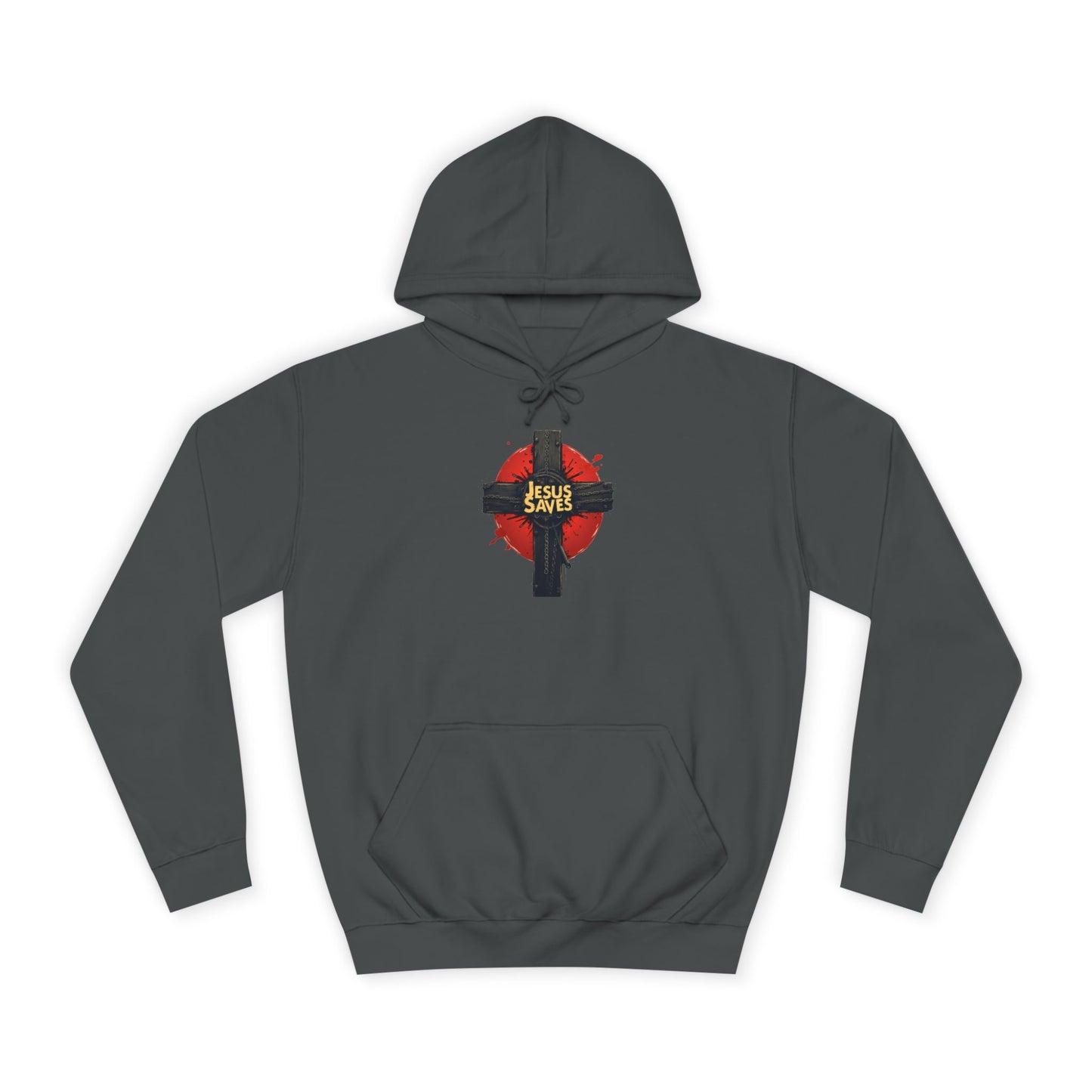 Christian Cross Hoodie – Jesus Saves Heart Graphic