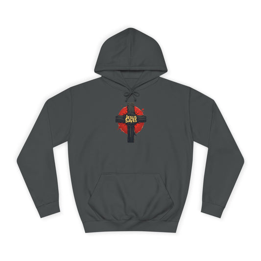 Christian Cross Hoodie – Jesus Saves Heart Graphic