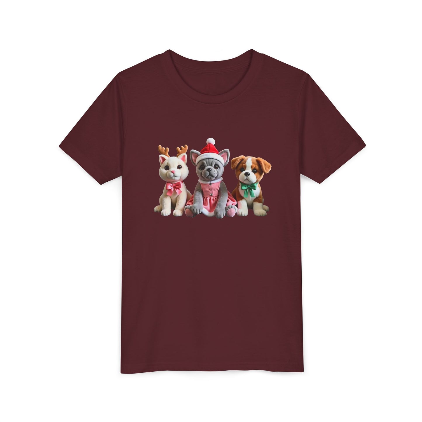 Kids Christmas Puppy Tee — Cute Festive Dogs in Santa Hats