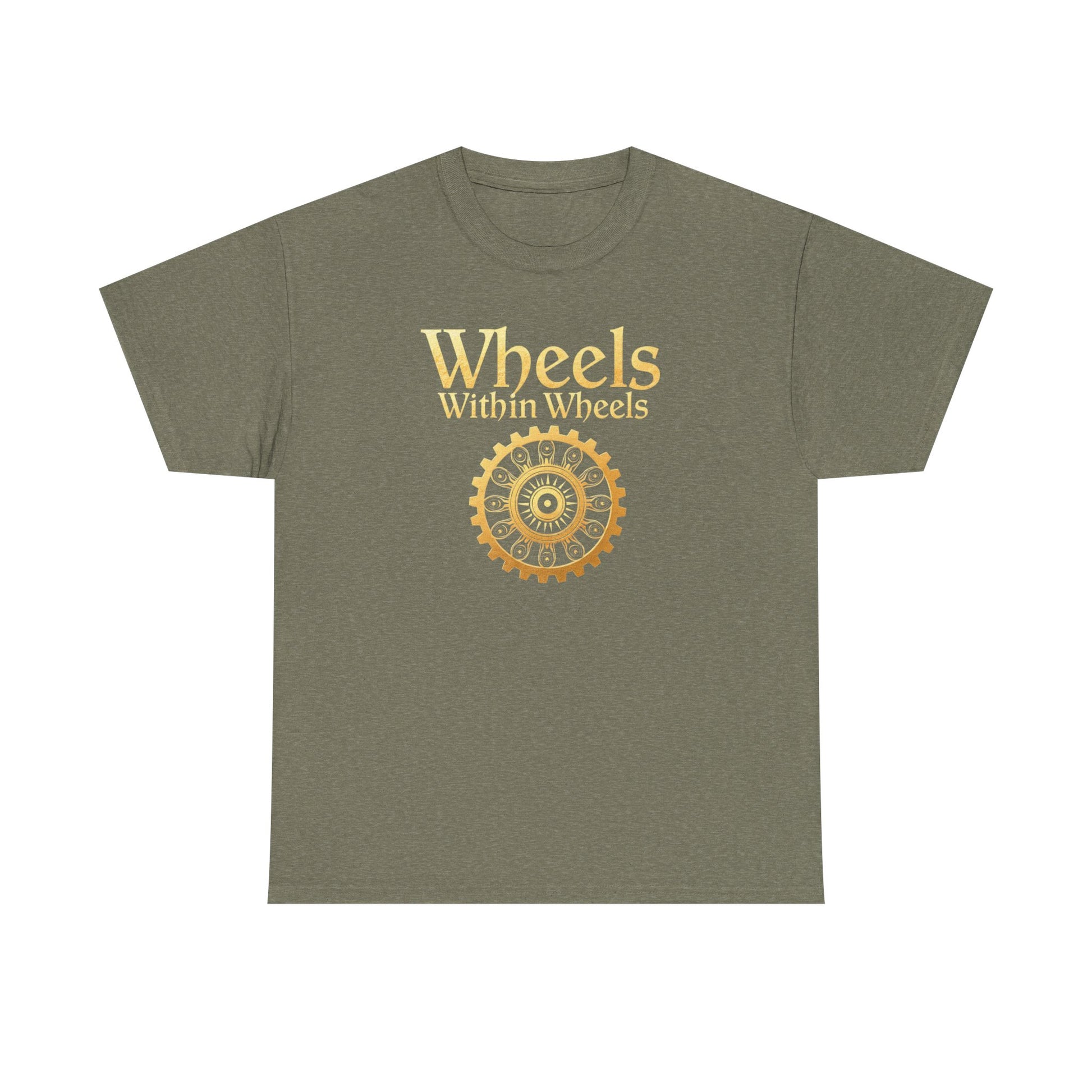 Wheels within wheels, Unisex Heavy Cotton Tee, Casual Wear, Gift for Cyclists, Graphic T-Shirt, Birthday Gift, Summer Style - Psychonaut Swag