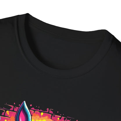 Easter Bunny 'Hoppy Easter' T-Shirt — Colorful Neon Bunny Graphic Tee