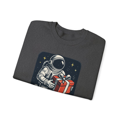Astronaut holding Gift,  Unisex Heavy Blend™ Crewneck Sweatshirt
