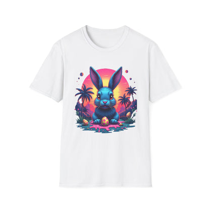 Easter Bunny Neon Sunset, unisex T-Shirt