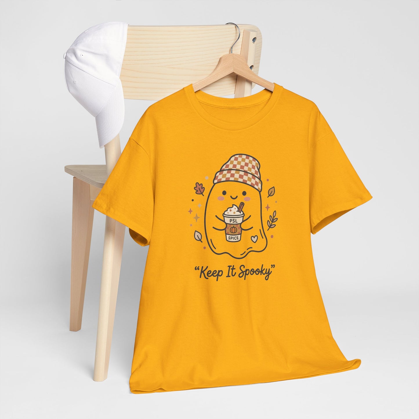 Keep It Spooky Ghost Tee — Cute Fall Halloween Shirt with Pumpkin Latte