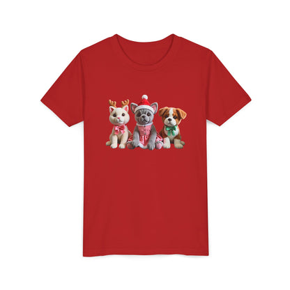 Kids Christmas Puppy Tee — Cute Festive Dogs in Santa Hats