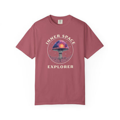 Inner Space Explorer T-Shirt, Unisex Graphic Tee, Cosmic Mushroom Apparel, Gift for Nature Lovers, Casual Wear for Adventurers - Psychonaut Swag