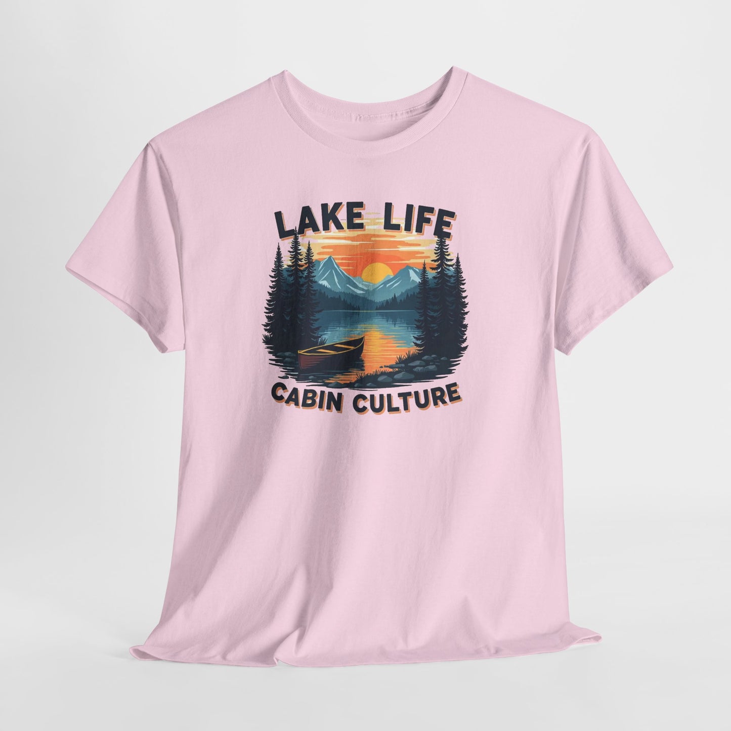 Lake Life Cabin Culture T-Shirt — Vintage Sunset Wilderness Tee