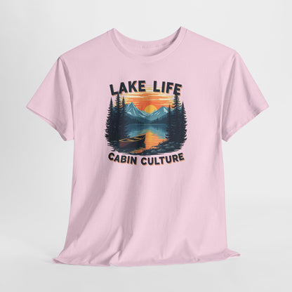 Lake Life Cabin Culture T-Shirt — Vintage Sunset Wilderness Tee
